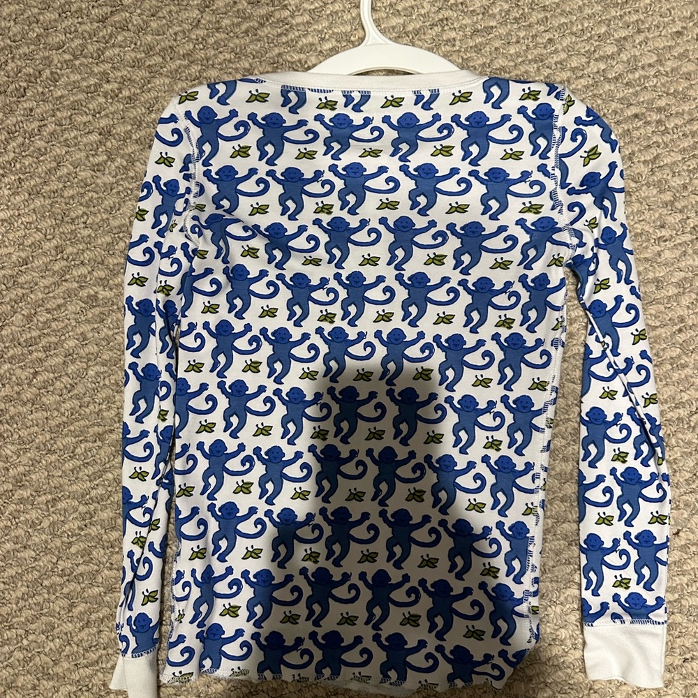 Roller Rabbit Blue and White Monkey Pattern Shirt - Picture 2 of 3